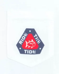 Best Southern Tide Ride The Tide Triangle Short Sleeve T-Shirt Classic White