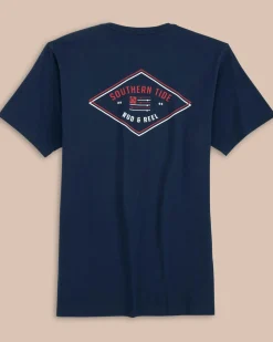Shop Southern Tide Rod And Reel Flag Short Sleeve T-Shirt Navy