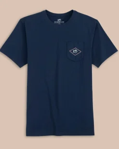 Shop Southern Tide Rod And Reel Flag Short Sleeve T-Shirt Navy