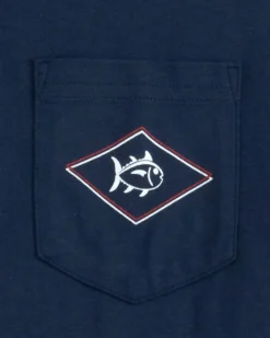 Shop Southern Tide Rod And Reel Flag Short Sleeve T-Shirt Navy