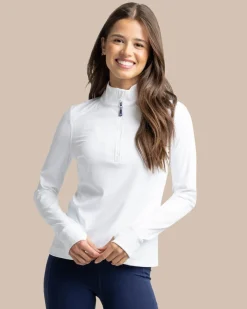 Outlet Southern Tide Runaround Quarter Zip Pull Over Classic White