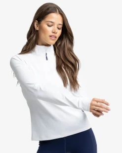 Outlet Southern Tide Runaround Quarter Zip Pull Over Classic White