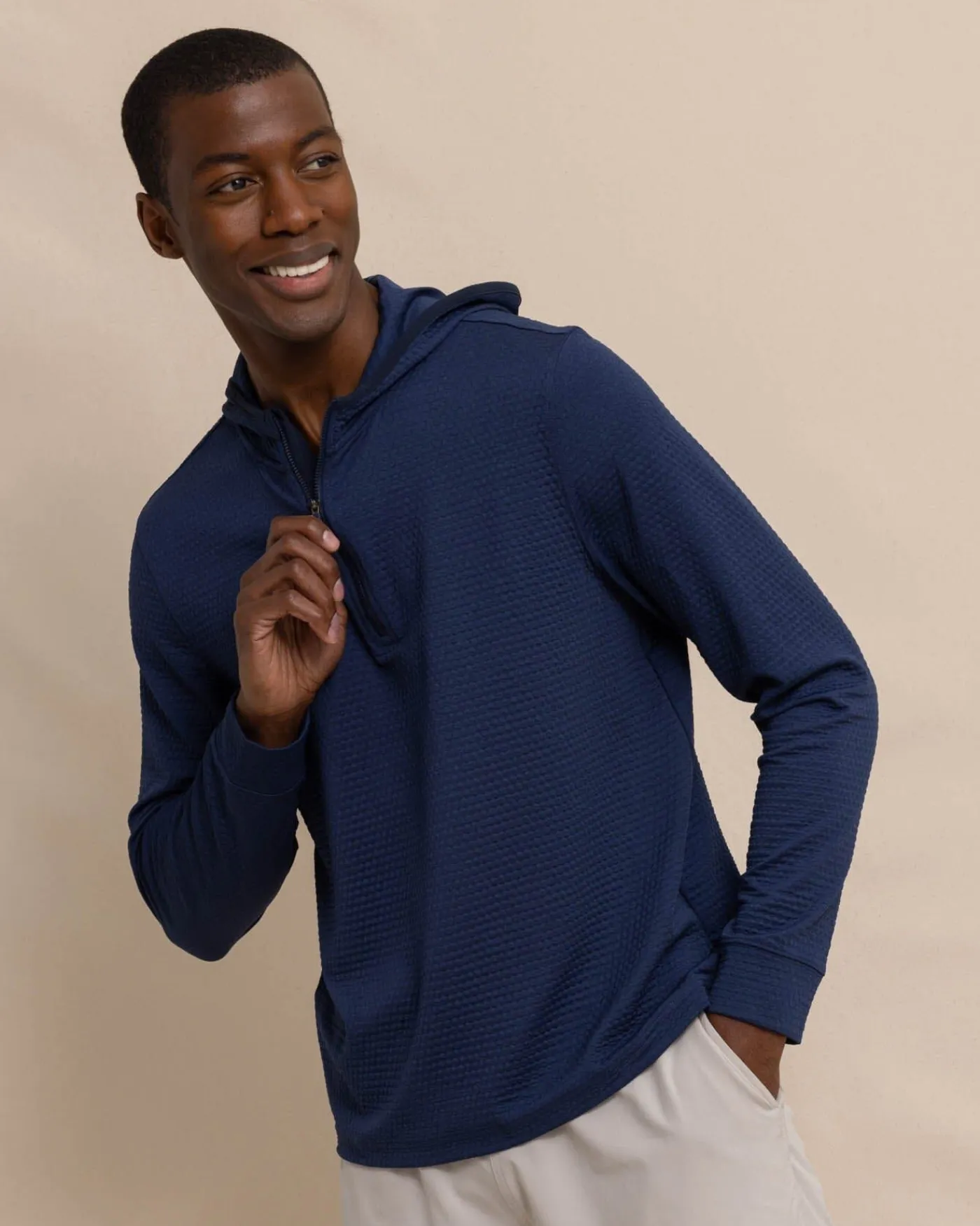 Fashion Southern Tide Scuttle Heather Performance Quarter Zip Hoodie