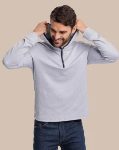 Fashion Southern Tide Scuttle Heather Performance Quarter Zip Hoodie