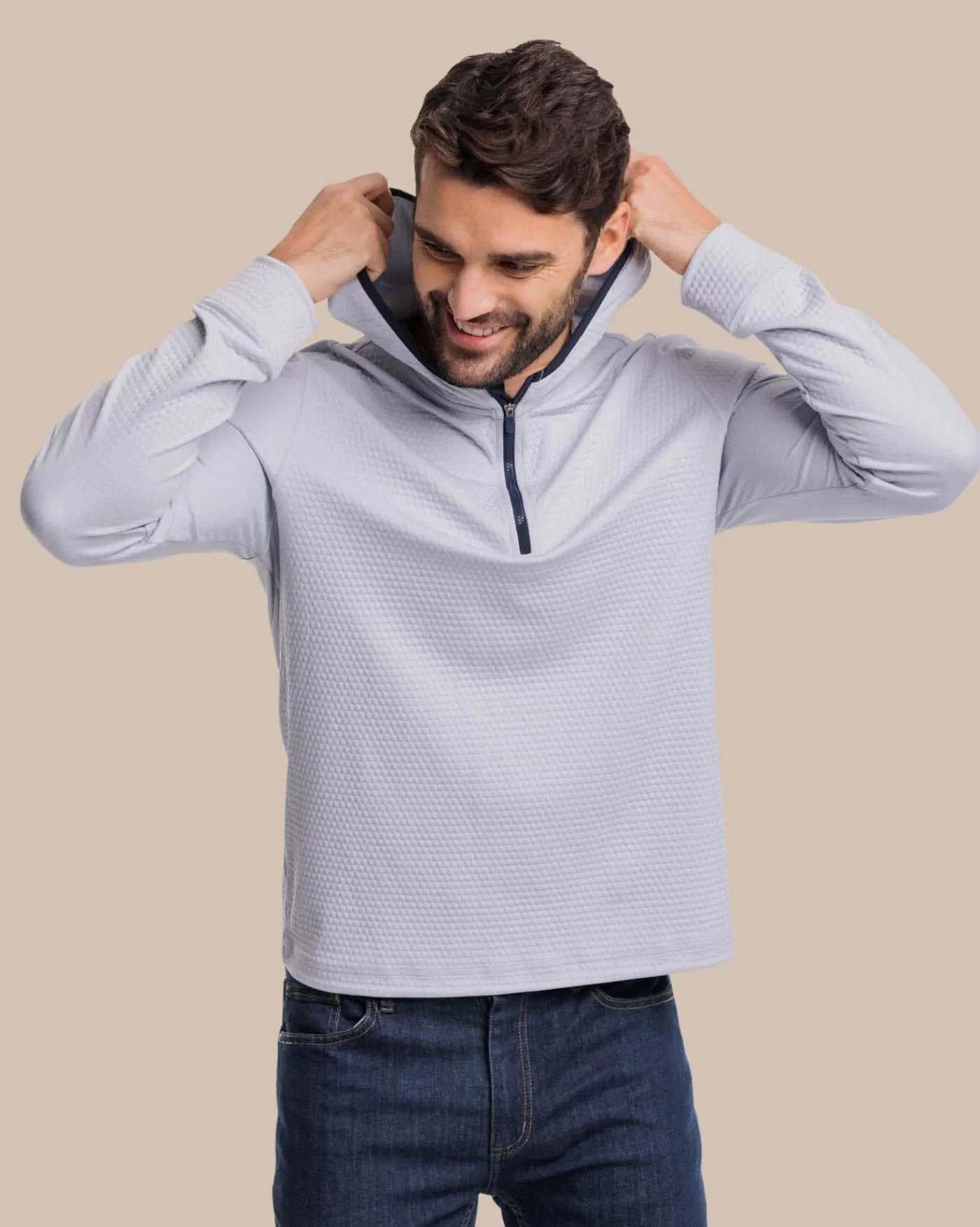 Fashion Southern Tide Scuttle Heather Performance Quarter Zip Hoodie