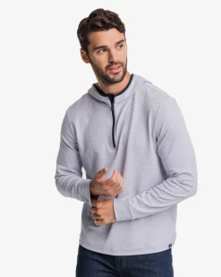 Fashion Southern Tide Scuttle Heather Performance Quarter Zip Hoodie