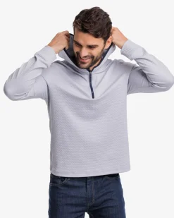 Fashion Southern Tide Scuttle Heather Performance Quarter Zip Hoodie