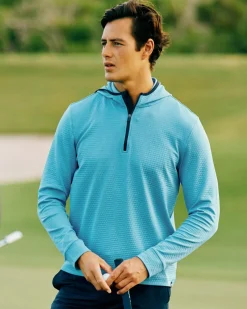 Fashion Southern Tide Scuttle Heather Performance Quarter Zip Hoodie