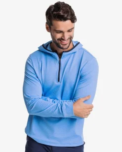 Cheap Southern Tide Scuttle Heather Performance Quarter Zip Hoodie - Sale