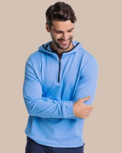 Cheap Southern Tide Scuttle Heather Performance Quarter Zip Hoodie - Sale
