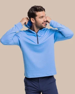Cheap Southern Tide Scuttle Heather Performance Quarter Zip Hoodie - Sale