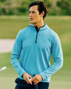 Cheap Southern Tide Scuttle Heather Performance Quarter Zip Hoodie - Sale