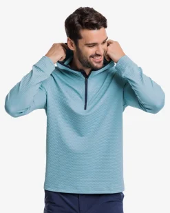 Cheap Southern Tide Scuttle Heather Performance Quarter Zip Hoodie - Sale
