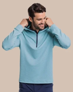 Cheap Southern Tide Scuttle Heather Performance Quarter Zip Hoodie - Sale