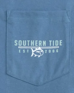 Cheap Southern Tide Skipjack Beach Surf Club Short Sleeve T-Shirt Coronet Blue