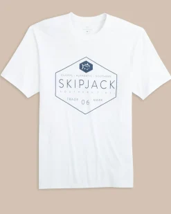 New Southern Tide Skipjack Honeycomb Front Graphic Short Sleeve T-Shirt Classic White
