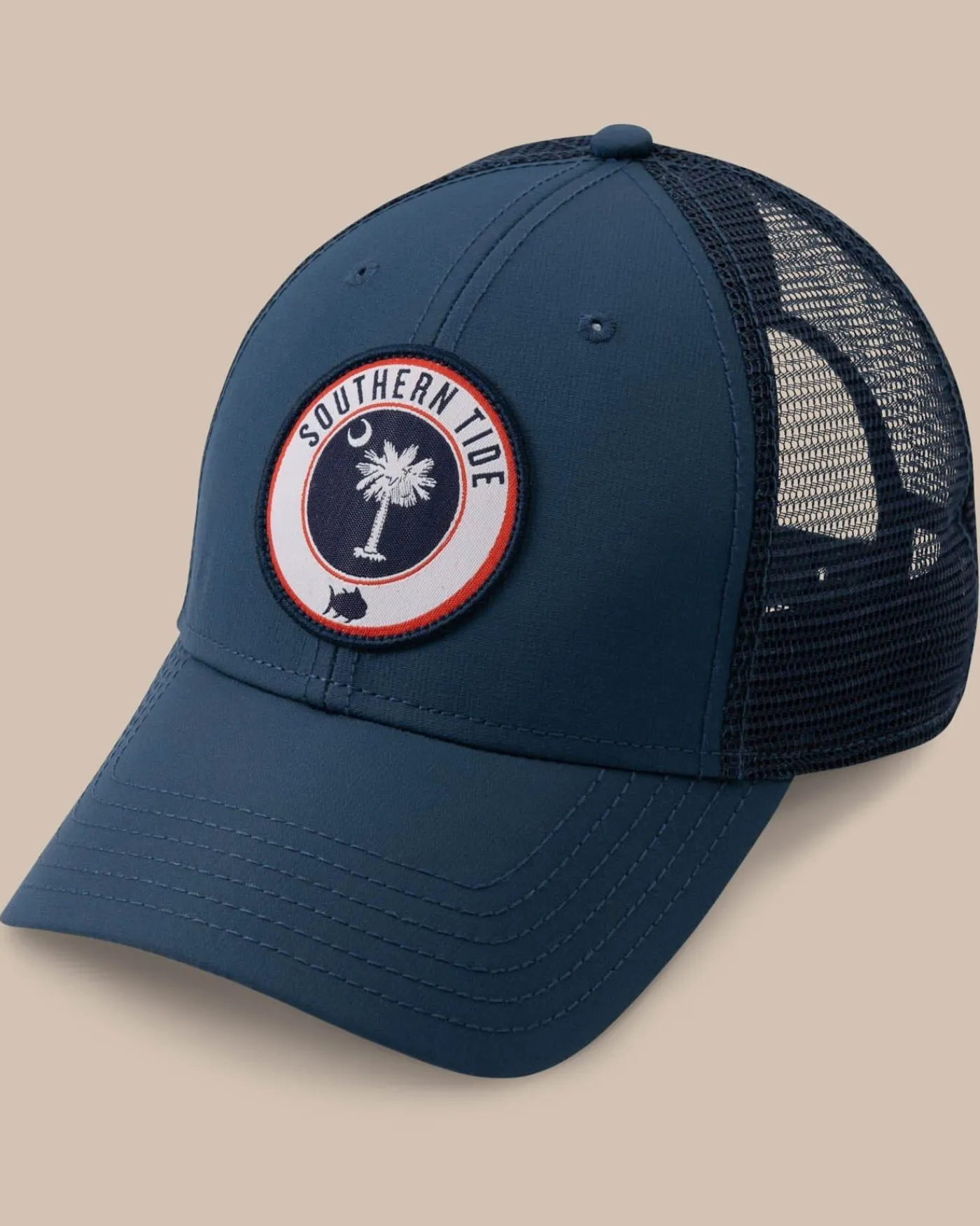 Shop Southern Tide South Carolina Patch Performance Trucker Hat Seven Seas Blue
