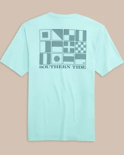 Sale Southern Tide St Striped Flags Short Sleeve T-Shirt Wake Blue