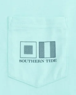 Sale Southern Tide St Striped Flags Short Sleeve T-Shirt Wake Blue
