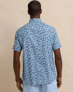 Best Southern Tide Summer Rays Short Sleeve Sport Shirt Coronet Blue