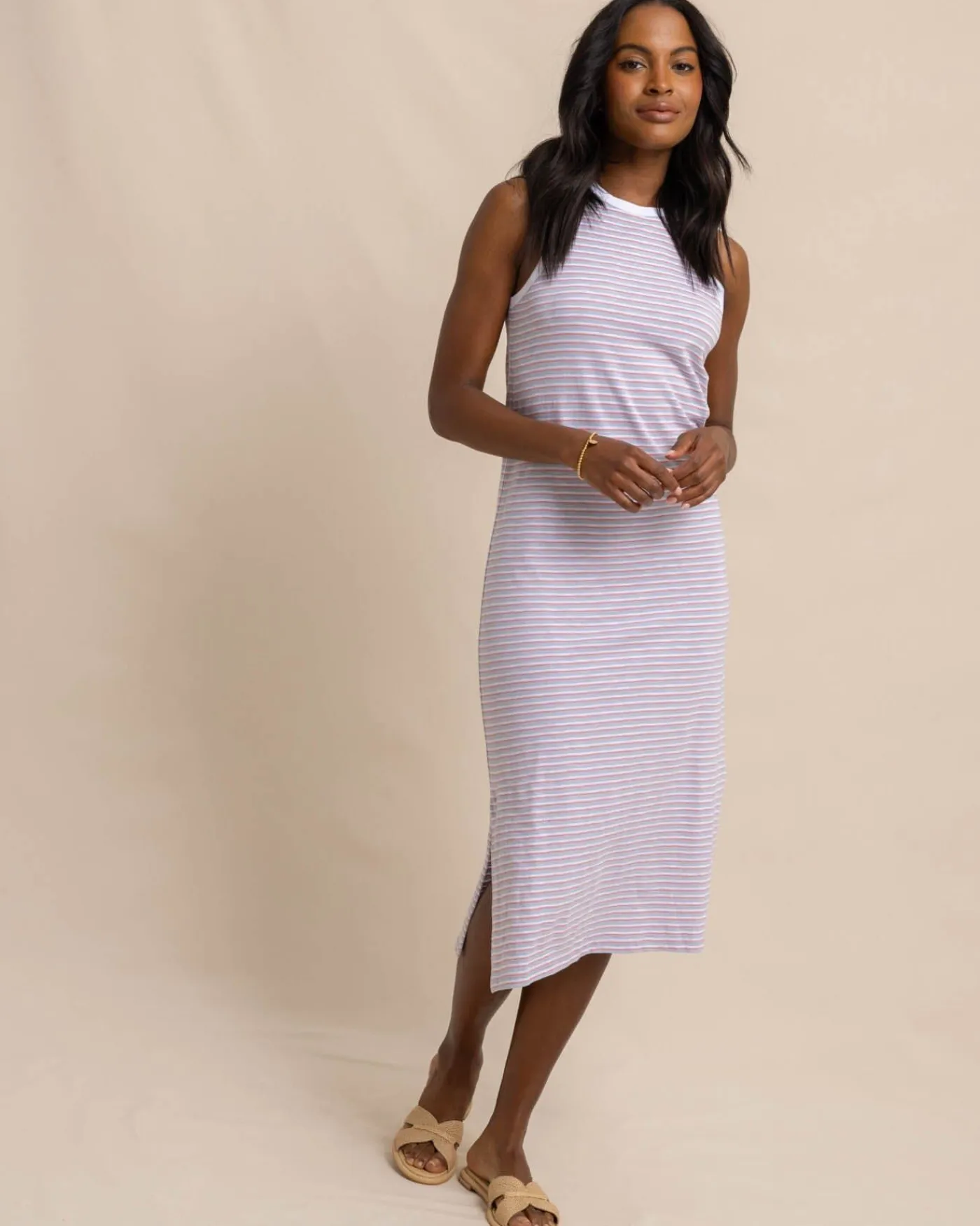 New Southern Tide Sun Farer Stripe Midi Tank Dress