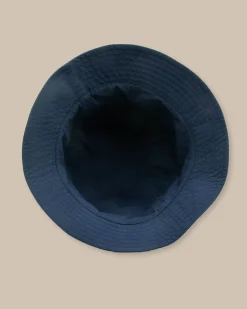 Best Sale Southern Tide Sun Washed Seersucker Bucket Hat Navy
