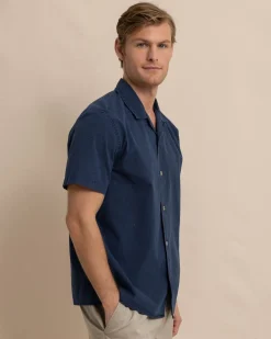 Clearance Southern Tide Sun Washed Seersucker Camp Short Sleeve Sport Shirt