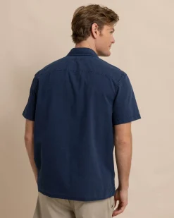 Clearance Southern Tide Sun Washed Seersucker Camp Short Sleeve Sport Shirt