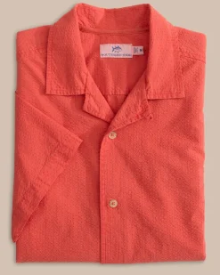 Clearance Southern Tide Sun Washed Seersucker Camp Short Sleeve Sport Shirt