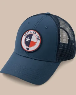 Best Southern Tide Texas Patch Performance Trucker Hat Seven Seas Blue