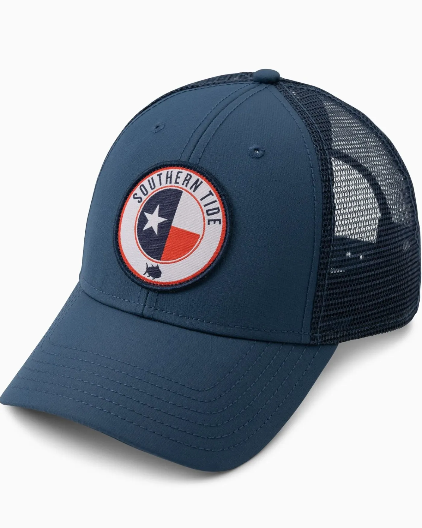 Best Southern Tide Texas Patch Performance Trucker Hat Seven Seas Blue