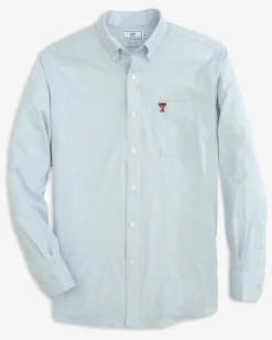 Outlet Southern Tide Texas Tech Red Raiders Gingham Button Down Shirt Slate Grey
