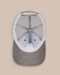 Best Southern Tide Three Palms Performance Trucker Hat Heather Khaki