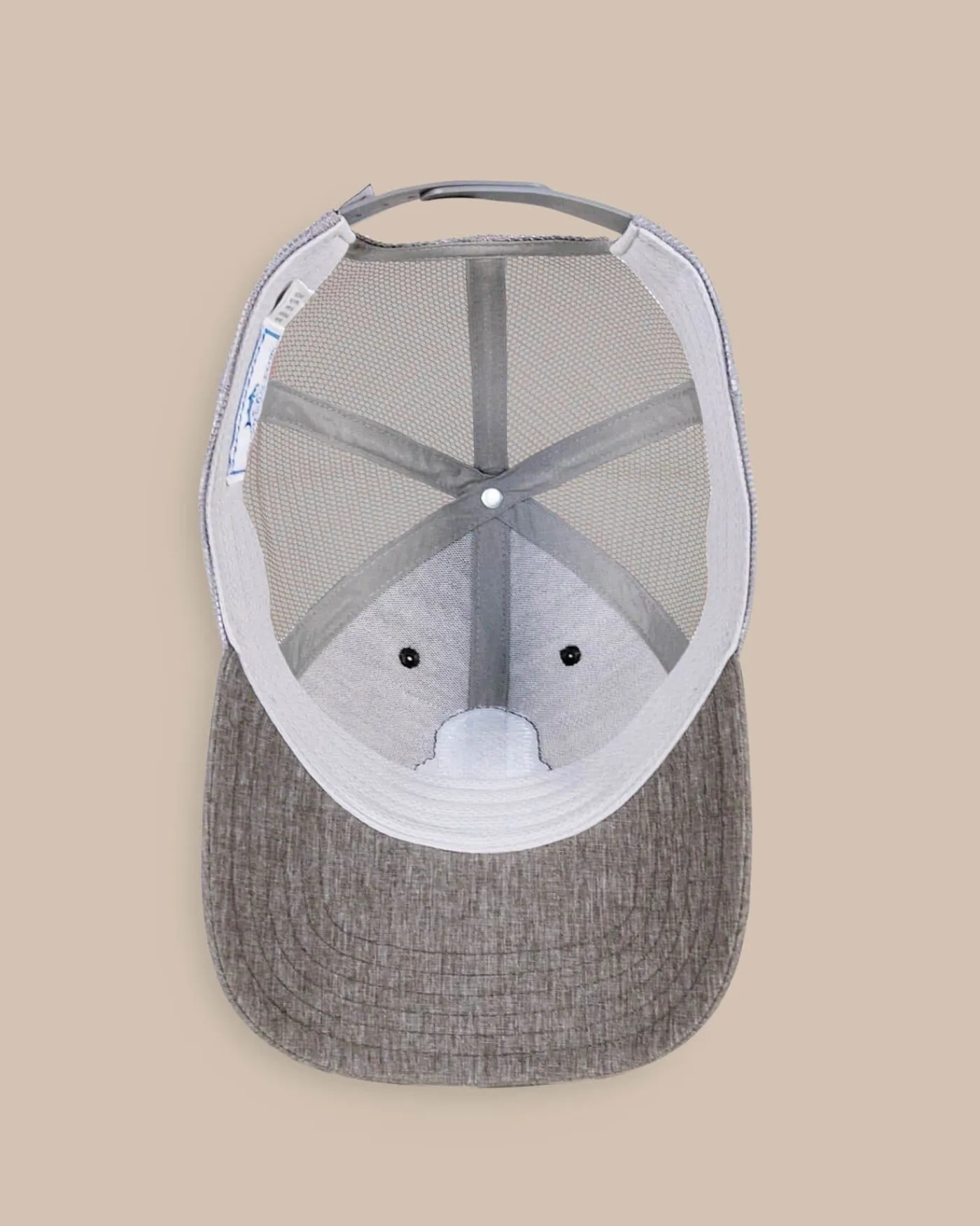 Best Southern Tide Three Palms Performance Trucker Hat Heather Khaki
