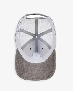 Best Southern Tide Three Palms Performance Trucker Hat Heather Khaki