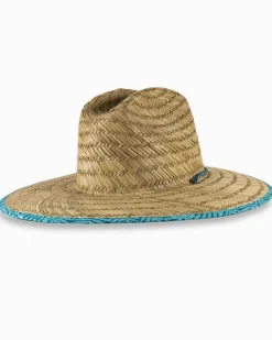 Store Southern Tide Vibin' Palm Straw Hat Atlantic Blue