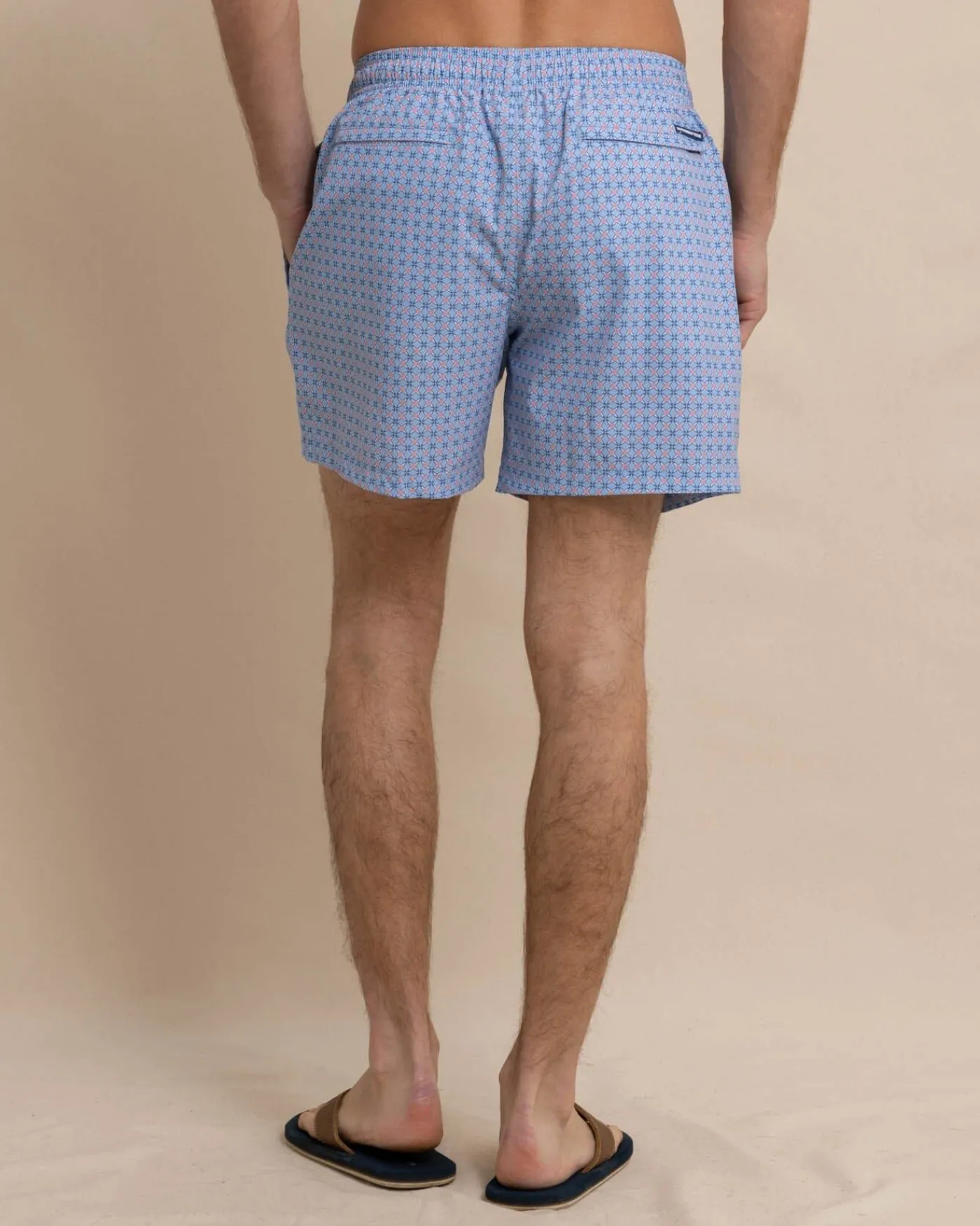 Hot Southern Tide White Lotus Swim Trunk Clearwater Blue