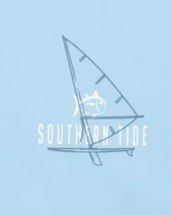 Discount Southern Tide Windsurfer Long Sleeve Performance T-Shirt Clearwater Blue
