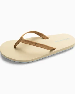 New Southern Tide Womens Leather Weekend Flipjacks Seashore
