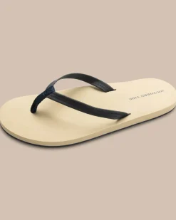 Hot Southern Tide Women'S Navy Leather Weekend Flipjacks Nautical Navy