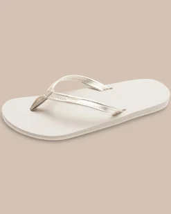 Best Southern Tide Women'S Weekend Leather Flipjacks Metallic Gold