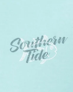 Outlet Southern Tide Youth Letterpress Skipjack Long Sleeve Hoodie T-Shirt Wake Blue
