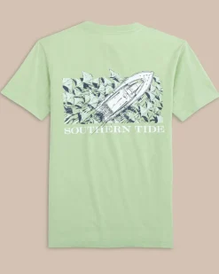 Shop Southern Tide Youth Yachts Of Stingrays Short Sleeve T-Shirt Smoke Green